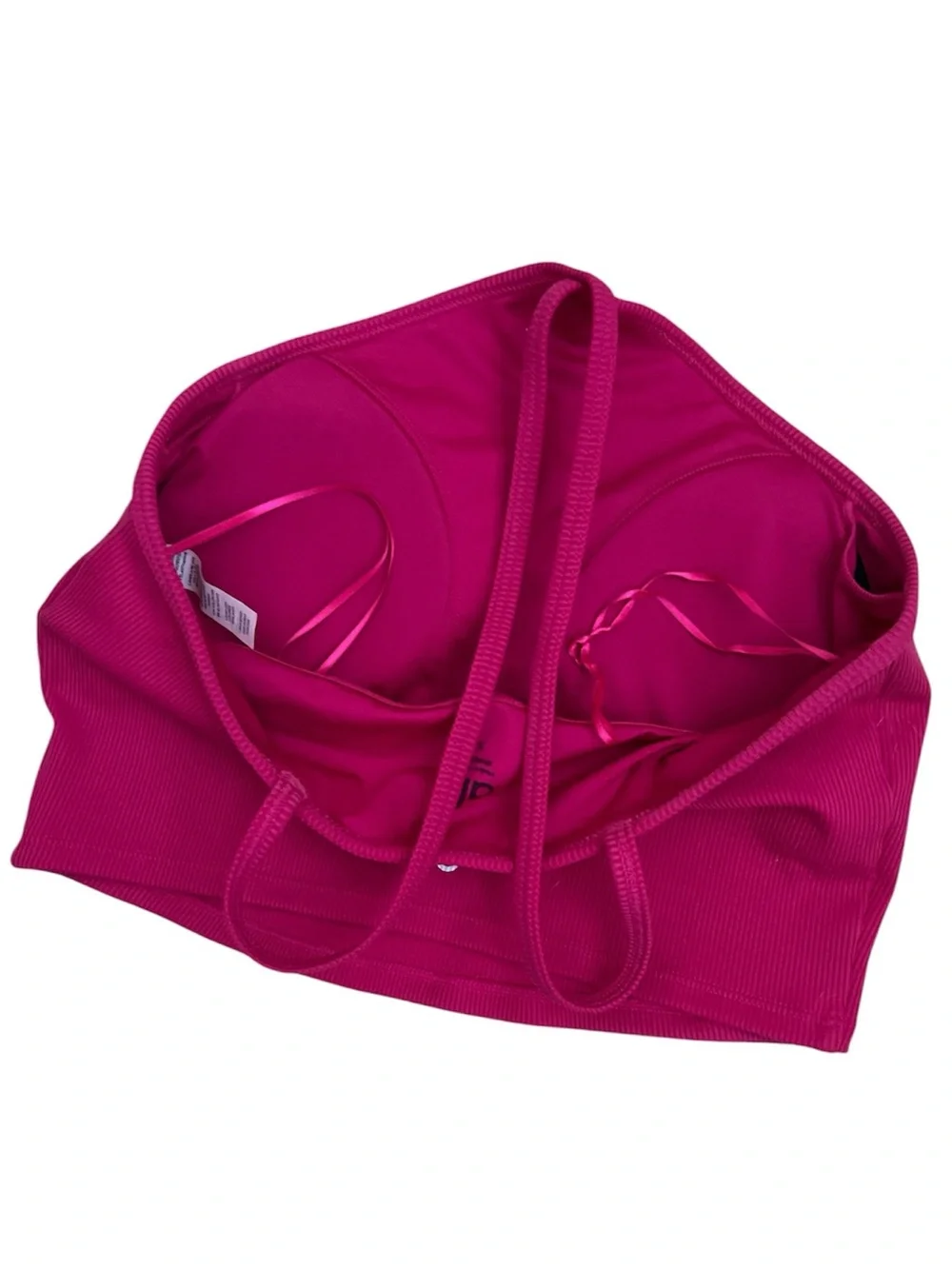 ALO 💓 Goddess Cross Top Halter Crop Tank Magenta Crush Hot Pink S Small